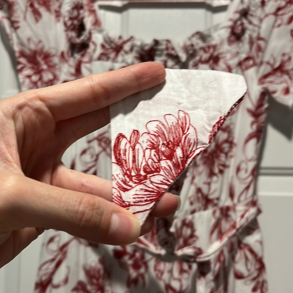 Julia Jordan Size 6 Medium Maxi dress Red and white Floral print on off shoulder - Picture 6 of 11
